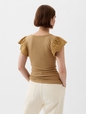 Eyelet Sleeve Rib T-Shirt