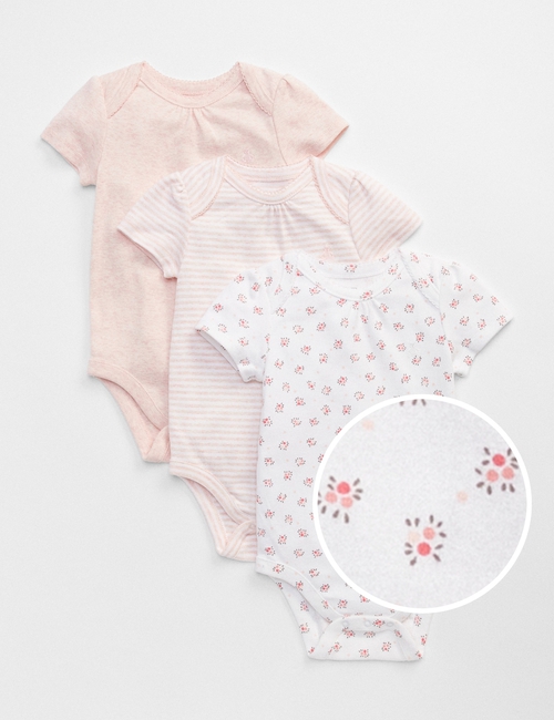 Baby First Favorite Floral Short Sleeve Bodysuit (3-Pack)