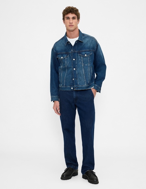 STRAIGHT FIT DARK WASH TROUSER