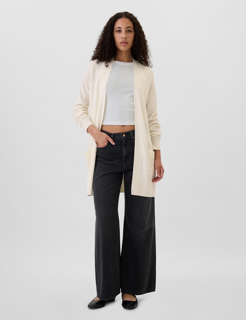 Long Open-Front Cardigan