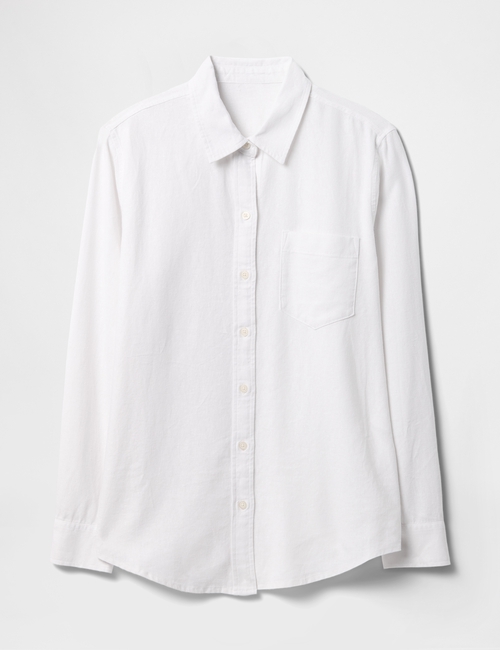 Linen-Blend Easy Shirt