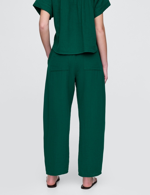 Crinkle Gauze Easy Barrel Pants