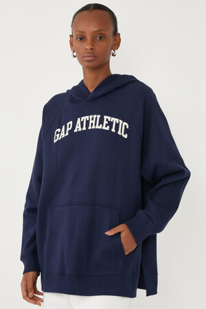 Logo Side Slit Hoodie