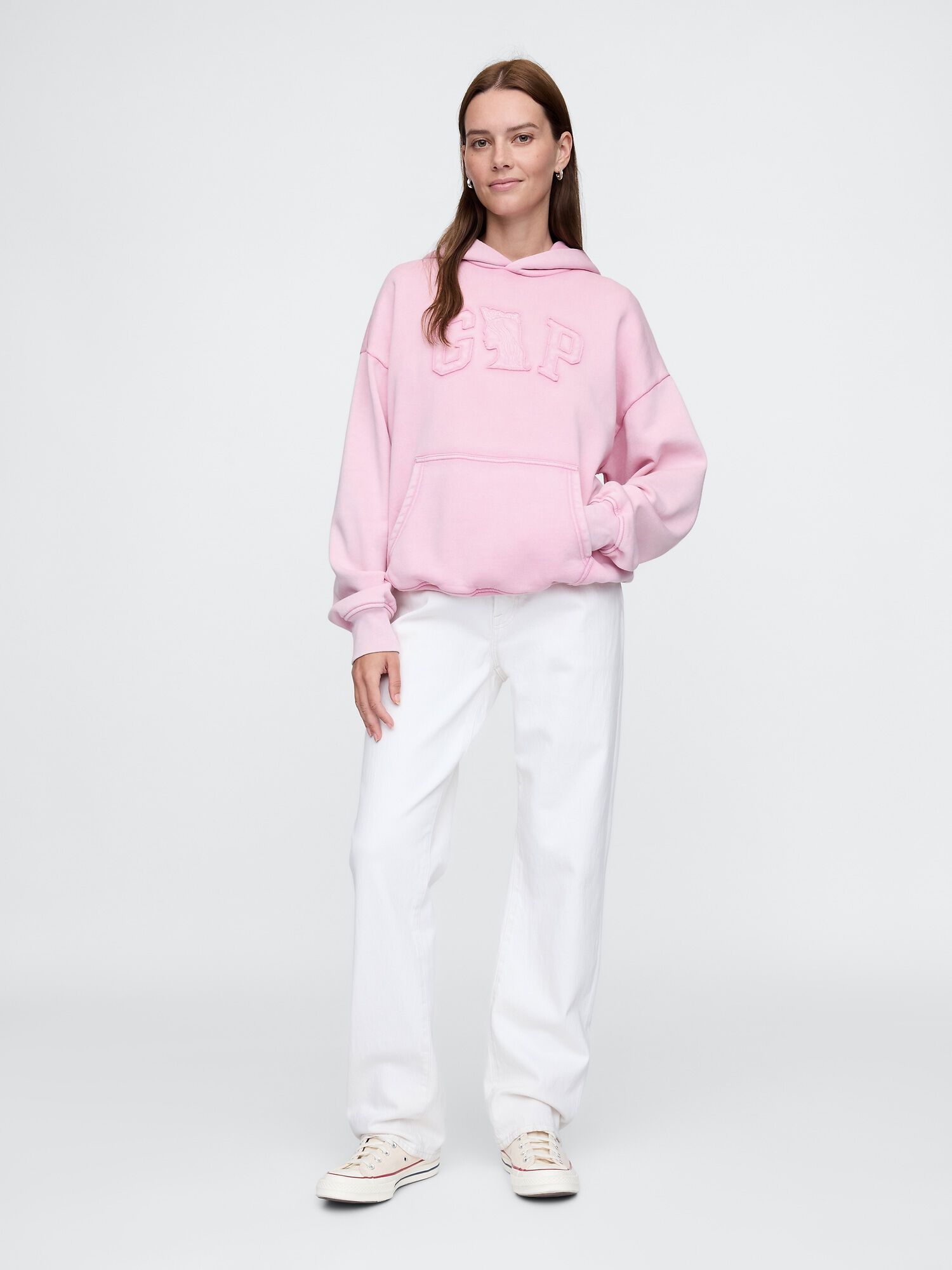 トップス vintage pink sweat PUMA Womens Oversized Sweatshirt Jumper UK 10 Small Pink