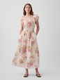 Floral Voile Smocked Maxi Dress