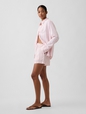 4" High Rise Pull-On Linen-Blend Shorts