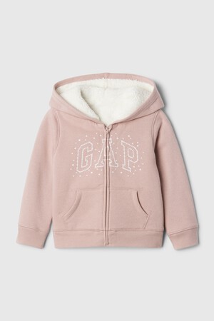 babyGap Logo Sherpa-Lined Zip Hoodie