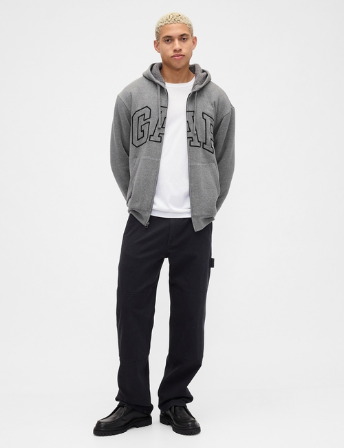 Relaxed Gap Logo Sherpa-Lined Zip Hoodie