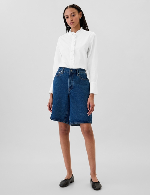 Classic Poplin Ruffle Shirt