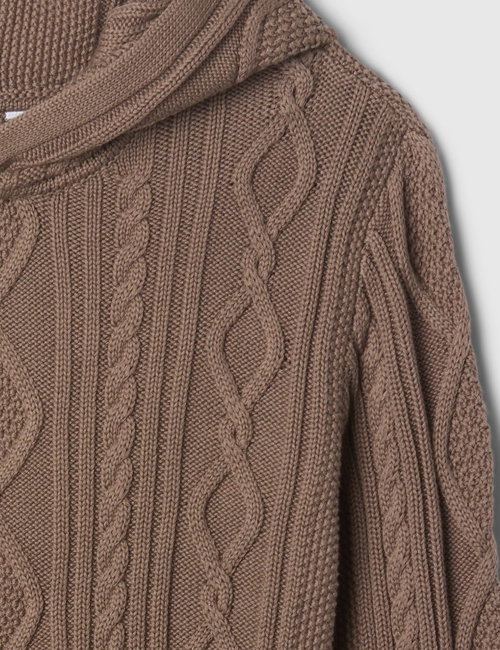 Kids Hooded Cable-Knit Sweater