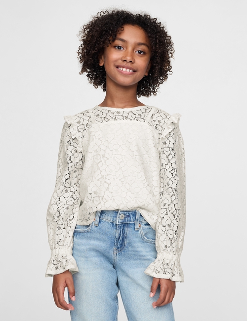 Kids Ruffle Lace Top