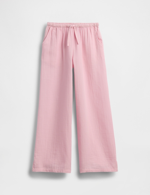 Kids Cotton Gauze Wide-Leg Pants