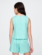 Kids Linen-Cotton Scalloped Top