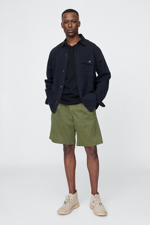 Pleated Khaki Shorts