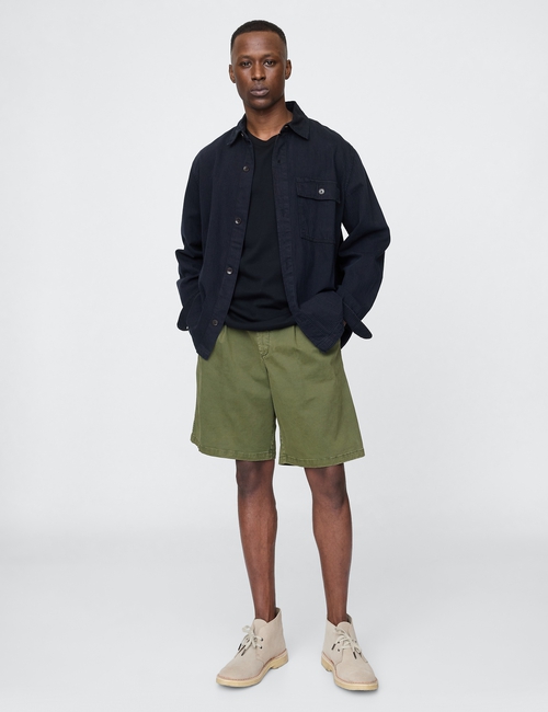 Pleated Khaki Shorts