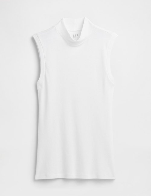 Modern Ribbed Mockneck Tank Top
