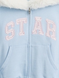 GAP X SL CROP STAR LOGO FZ HOODIE W FUR LINING