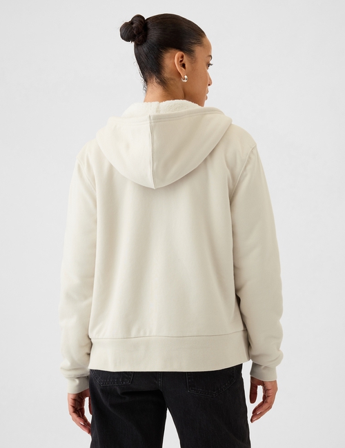 Relaxed Gap Logo Sherpa-Lined Zip Hoodie