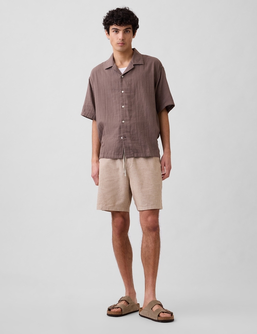 7" Linen-Blend Easy Shorts