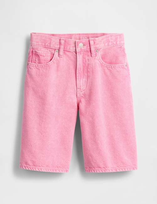 Kids Mid Rise Longline Denim Shorts
