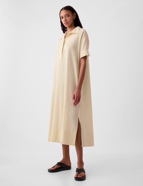 Linen-Cotton Maxi Dress