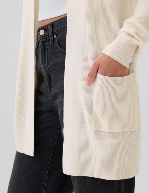 Long Open-Front Cardigan