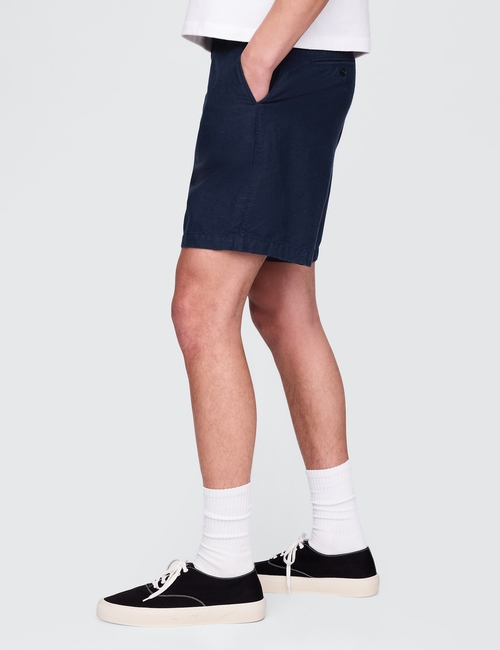 8" Linen-Cotton Shorts