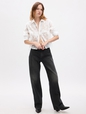 Sheer Floral Cropped Shirt
