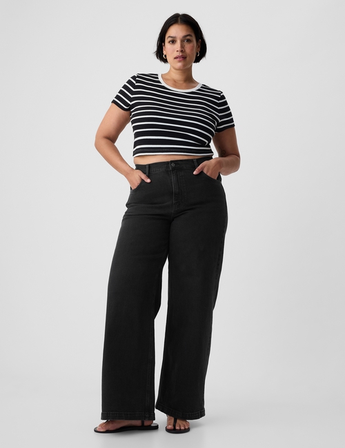 High Rise Stride Wide-Leg Jeans