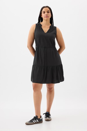 Sleeveless Splitneck Mini Dress