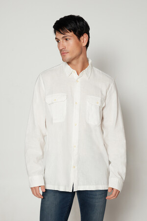 Linen-Blend Utility Shirt