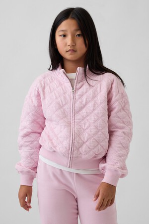 Kids Oversized Quilted Zip Jacket