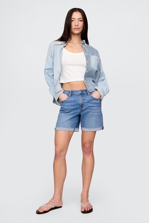 5" Mid Rise Denim Girlfriend Shorts