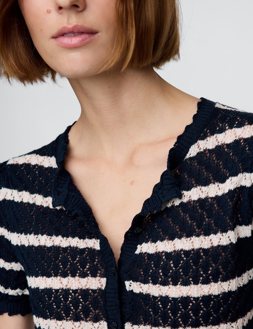 Gap × DÔEN Linen-Blend Pointelle Cardigan