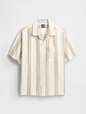 Boxy Texture-Stripe Vacay Shirt