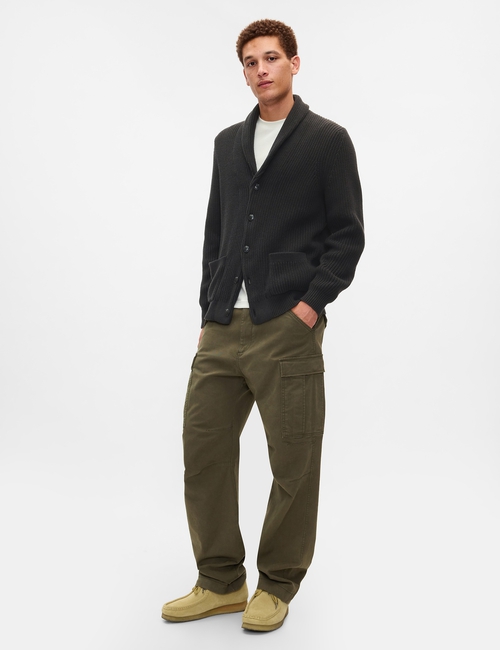 Textured Rib Shawl Cardigan