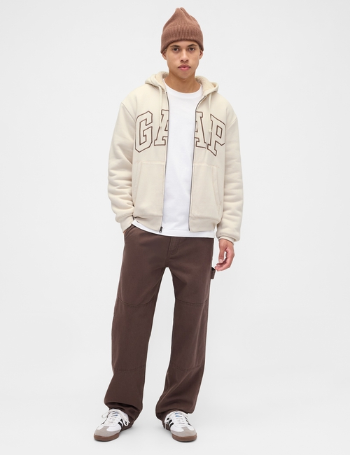 Relaxed Gap Logo Sherpa-Lined Zip Hoodie