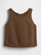 Cotton Gauze Racer Shell Tank Top