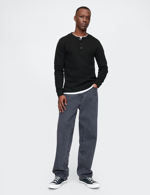 Double-Knit Henley T-Shirt