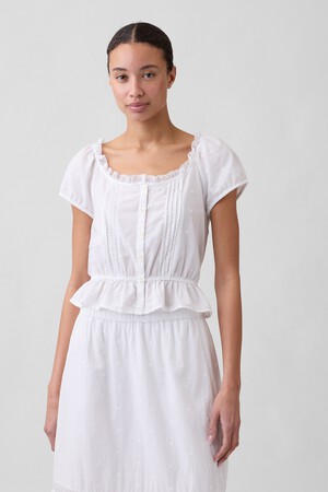 Cropped Pintuck Top