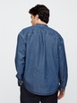 Collarless Denim Big Shirt