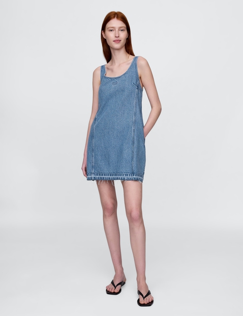 UltraSoft Denim Logo Mini Dress