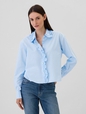 Classic Cropped Poplin Ruffle Shirt