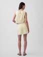 LACE TRIM MINI SKORT - LINEN