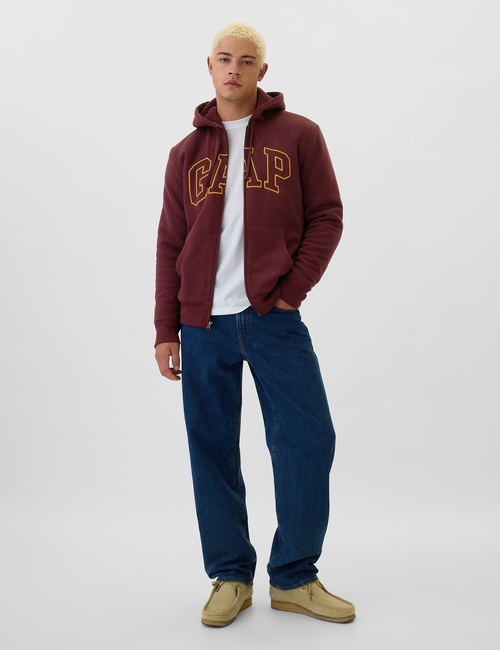 Gap Logo Sherpa-Lined Zip Hoodie