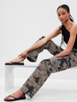 Mid Rise Loose Khaki Cargo Pants