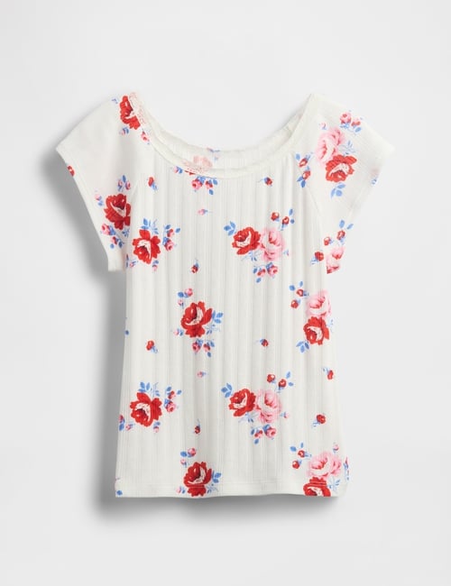 Kids Lace-Trim Pointelle T-Shirt