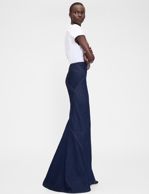 GAP STUDIO SEAMED DENIM HIGH WAISTED MAXI SKIRT