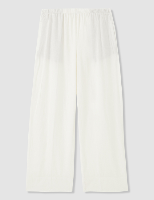 Linen-Blend Easy Wide-Hem Pants