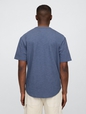 Lived-In Relaxed Curved Hem Henley T-Shirt
